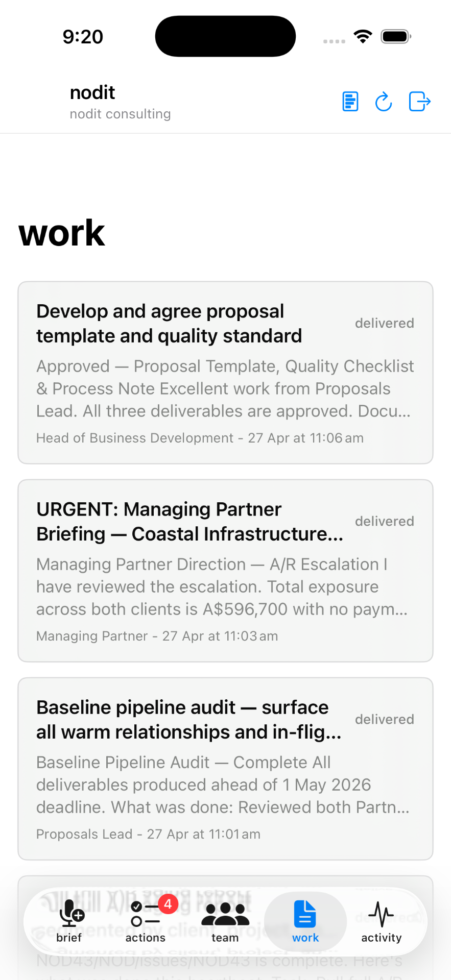 every delivered output, in your pocket